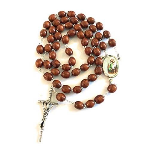 CST rosario di san giuseppe in legno mm. 7x5 con scatola ( confezione da 3 pezzi)