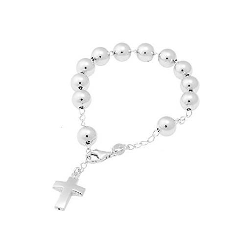 inSCINTILLE i rosari bracciale rosario 8mm in argento con croce pendente