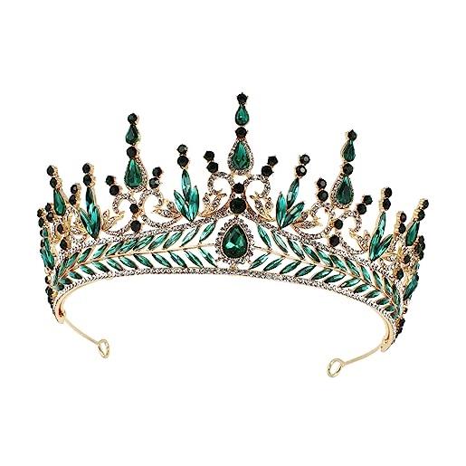 Abaodam barocca coroncina sposa corone principesse verde decorazioni per matrimoni arredamento d'epoca arredamento retrò copricapo della decorazione della