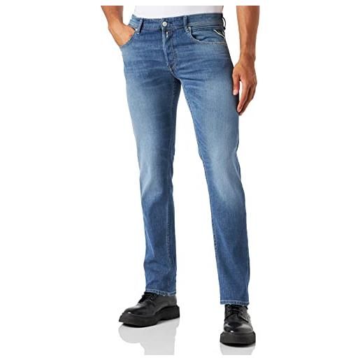 Replay riciclato jeans, 009 blu medio, 38w x 34l uomo