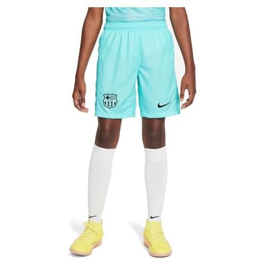 Nike unisex kids shorts fcb y nk df stad short 3r, light aqua/black, dx9855-486, l