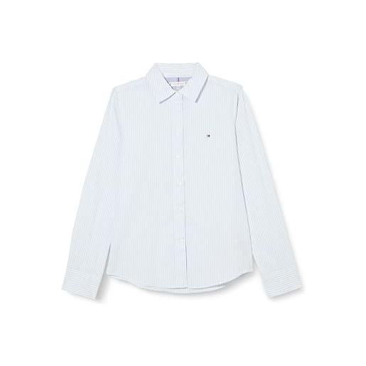 Tommy Hilfiger essential regular shirt ww0ww41002 camicie casual, blu (blue spell ithaca stp), 38 donna