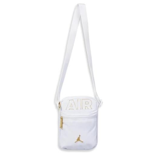 Nike jordan 9a0722-601 - borsa a tracolla per adulti, taglia unica, bianco/oro. 