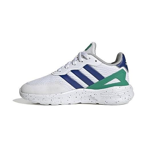 Adidas nebzed k, scarpe da ginnastica, multicolore (ftwr white team royal blue core green), 38 eu