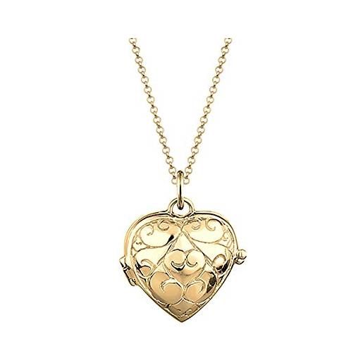 Elli collana con pendente da donna in argento, placcato oro, 45 cm
