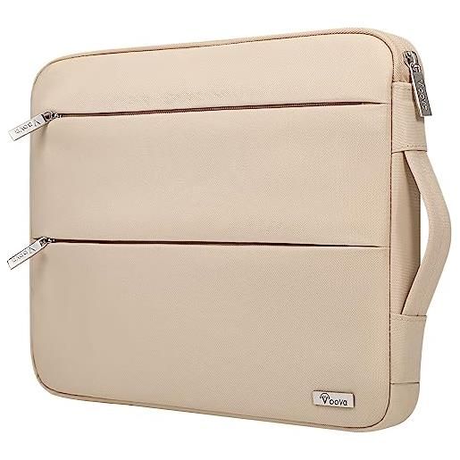 Voova custodia pc portatile 15 6 15.6 16 pollici compatibile con macbook pro 16 borsa porta pc laptop donna uomo impermeabile albicocca beige