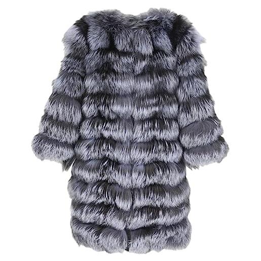 OFTBUY giacca invernale da donna lungo cappotto in vera pelliccia capispalla in pelliccia di volpe naturale grande e soffice streetwear spesso tre quarti caldo
