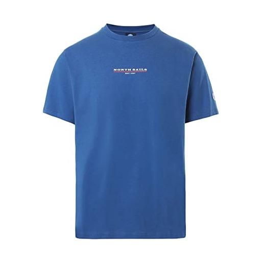 North sails t-shirt manica corta con stampa lettering 692839 blu