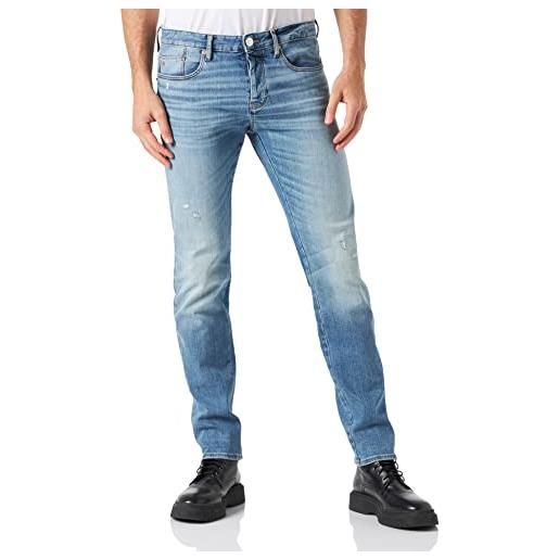 ARMANI EXCHANGE skinny fit j10, lavaggio azzurro, jeans, uomo, blu (indigo denim), 34