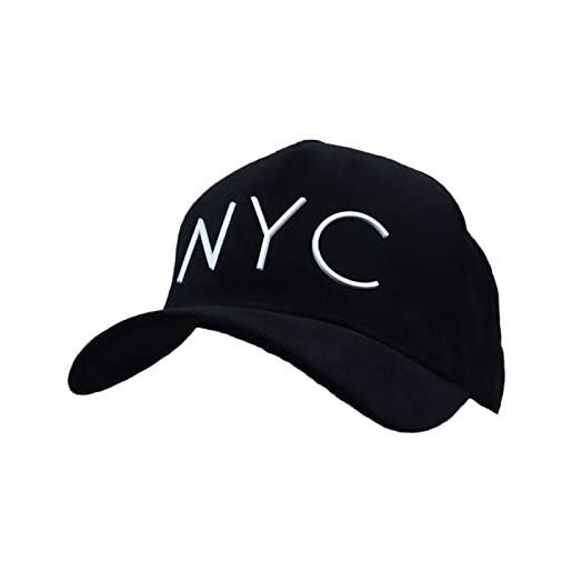 MarkMark new york city nyc cappello berretto da baseball regolabile in velluto a coste tr11382, nero , l