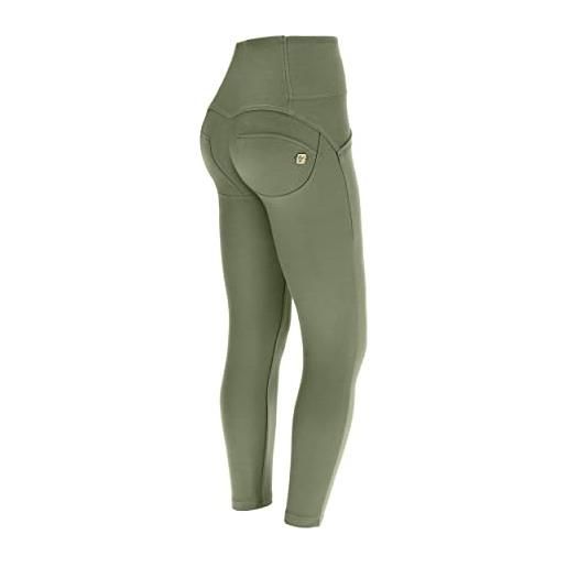 FREDDY - pantaloni push up wr. Up® 7/8 vita alta in jersey drill eco, verde, medium
