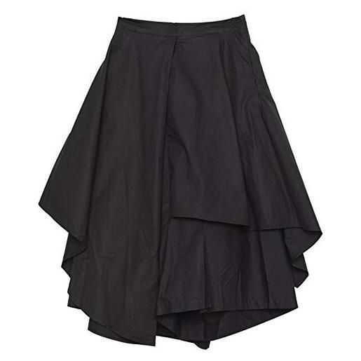 HXSZWJJ pantaloni a gamba asimmetrici asimmetrici a vita alta elasticizzanti pantaloni aderenti allentati donne primavera autunno (color: black, size: l. )