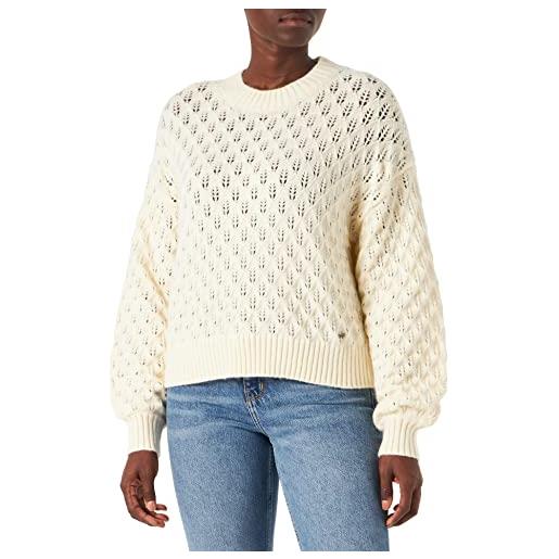 Pepe Jeans beatrix, long sleeves knits donna, beige (ivory), m