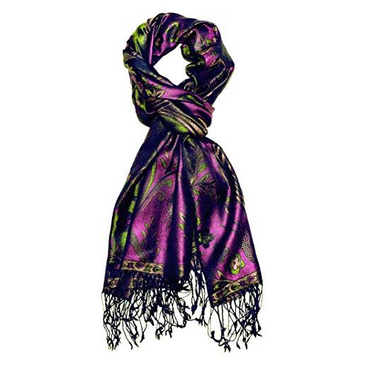 Lorenzo cana - sciarpa di lusso da uomo, tessuto jacquard, 100% seta, 70 x 190 cm, motivo cachemire, colori armoniosi