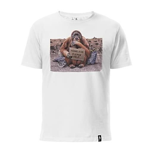 Dirty velvet gorilla warfare maglietta unisex 100% cotone biologico, grigio highrise, l