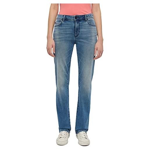 Mustang stile crosby relaxed straight jeans, blu medio 412, 32w x 32l donna
