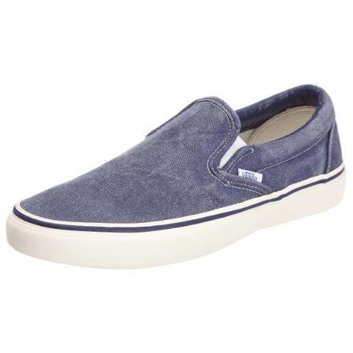 Vans classic slip-on vqfd6md, sneaker unisex adulto, blu (blau ((washed) medieval blue)), 40