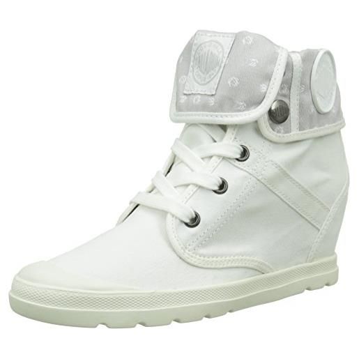 Palladium pallaroute tw, sneakers alte. Donna, blanc d04-scacciaspiriti con motivo floreale, colore: bianco, 40 eu