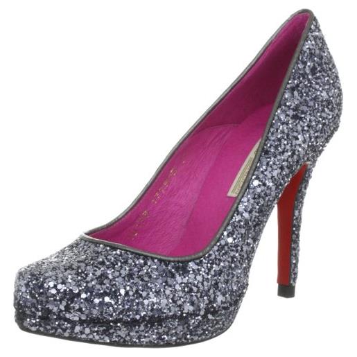 Buffalo london 10179-177 red glitter 136503, scarpe col tacco donna, grigio (grau (pewter 23)), 41