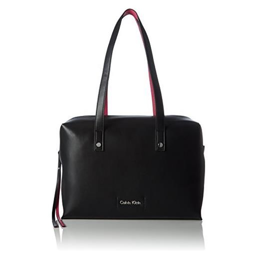 Calvin Klein joyce, shopper, nero (noir (910 black/punch pink)), taglia unica