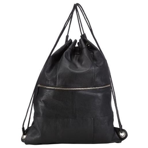 PIECES siff leather gym bag, borsa a zainetto donna, nero (schwarz (black)), 39x49x13 cm (b x h x t)