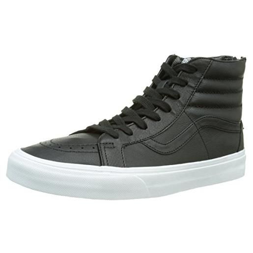 Vans sk8-hi reissue zip scarpe da ginnastica alte, unisex - adulto, nero (premium leather/black/true white), 35 eu