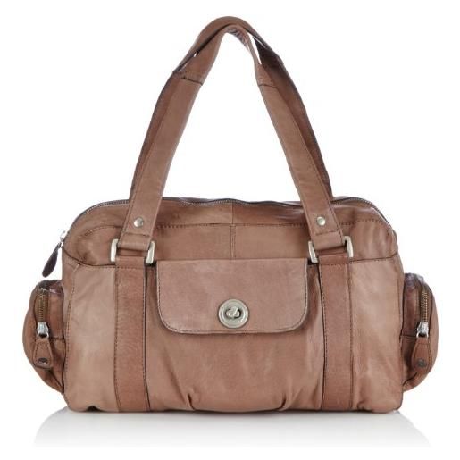 PIECES totally royal leather small bag13, borsa a mano donna, marrone (braun (pale brown c-134002)), 32 x 20 x 12 cm (b x h x t)