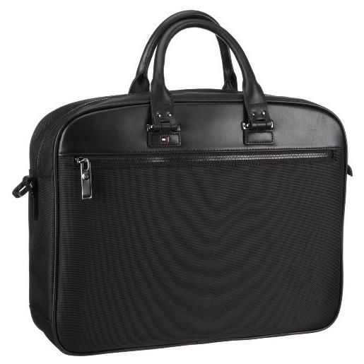 Tommy Hilfiger yates small briefcase, borsa uomo, nero (schwarz (black 990), 22x27x6 cm (b x h x t)