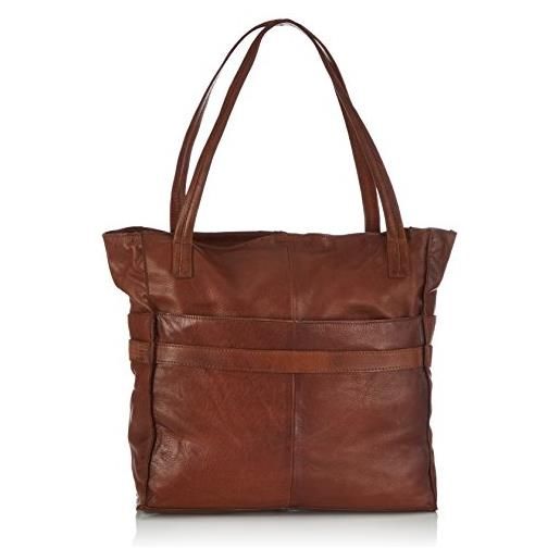 PIECES pcnicole leather shopping bag 17065264 - borsa shopper da donna, 34 x 35 x 16 cm (larghezza x altezza x profondità), marrone mocca, 34x35x16 cm (b x h x t)