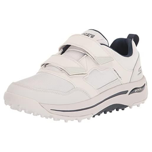 Skechers go arch fit-scarpe da golf, ginnastica uomo, bianco blu marino 2 cinghie, 43 eu