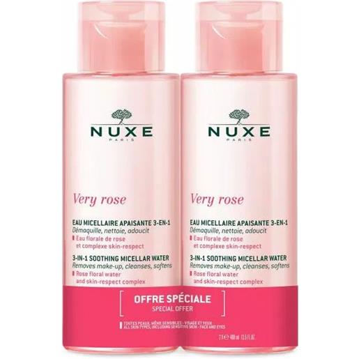Nuxe very rose promo bipacco duo acqua micellare lenitiva 3 in 1 2x400ml