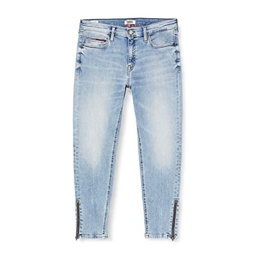 Tommy Jeans tommy hilfiger donna, jeans straight, nora mr skinny ankle zip rnl, blu (reina lt bl str 1aj), w31 / l34