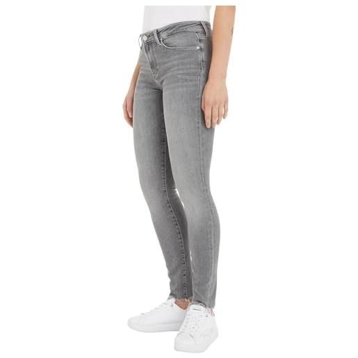 Tommy Hilfiger jeans donna skinny elasticizzati, grigio (ivy), 27w / 32l