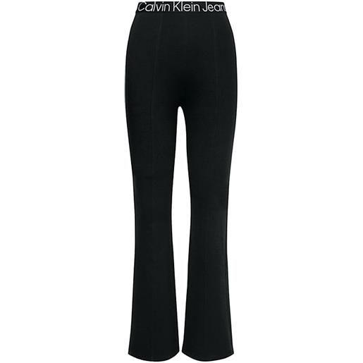 Calvin Klein donna leggings donna milano jersey flared nero mod. J20j221301
