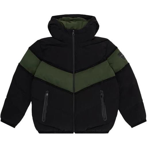 Ea7 bambino giacca imbottita con logo bambino nero mod. 6rbb02 bn1bz