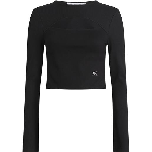Calvin Klein donna maglione donna logo frontale nero mod. J20j222009