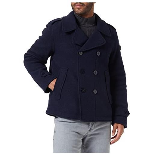 Replay m8284 cappotto di lana, 088 deep blue, m uomo