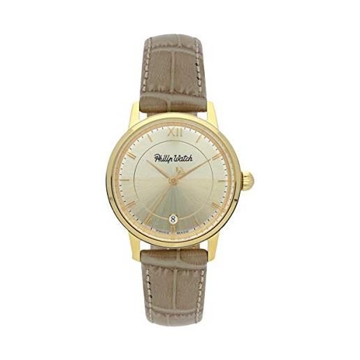 Philip Watch orologio donna, collezione grand archive 1940, analogico, tempo e data, quarzo - r8251598501