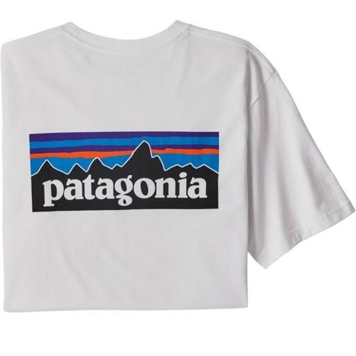 PATAGONIA t-shirt p-6 logo responsibili uomo white