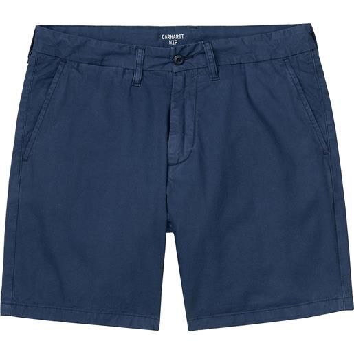 Carhartt - pantaloncini in cotone - john short blue per uomo in cotone - taglia 28 us, 29 us, 30 us, 31 us, 32 us, 33 us, 34 us, 36 us