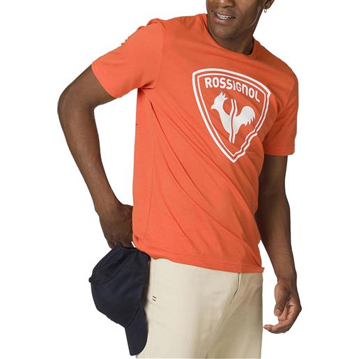 Rossignol - t-shirt in cotone - logo rossi tee clementine orange per uomo in cotone - taglia m, l, xl - arancione
