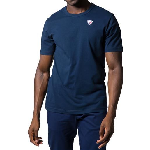 Rossignol - t-shirt in cotone - logo plain tee dark navy per uomo in cotone - taglia s, m, l, xl - blu navy