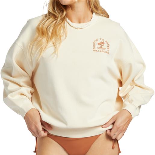 Billabong - pullover girocollo - kendal crew pullover sweatshirt whitecap per donne in cotone - taglia xs, s, m, l - bianco