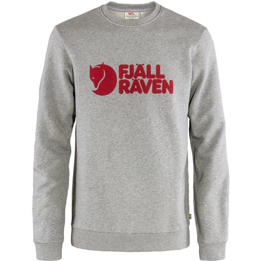 Fjall Raven - felpa girocollo in cotone - fjällräven logo sweater m grey melange per uomo in cotone - taglia s, m, l, xl - grigio