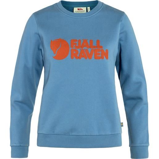 Fjall Raven - felpa in cotone biologico - fjällräven logo sweater w dawn blue - terracotta brown per donne in cotone - taglia xs, s, m, l