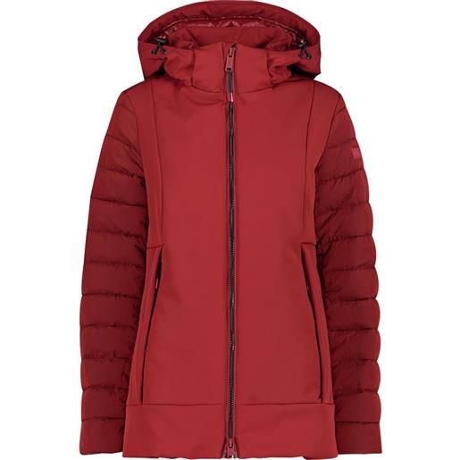 Cmp long zip hood 32k1516 jacket rosso xs donna