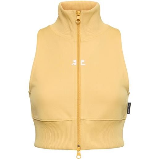 COURREGES gilet cropped in interlock