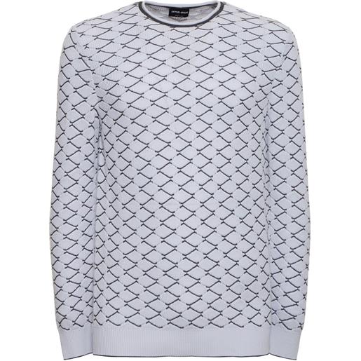 GIORGIO ARMANI maglia in cotone e cashmere jacquard