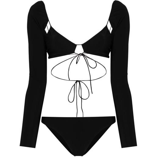 Amazuìn set bikini sue con dettaglio cut-out - nero