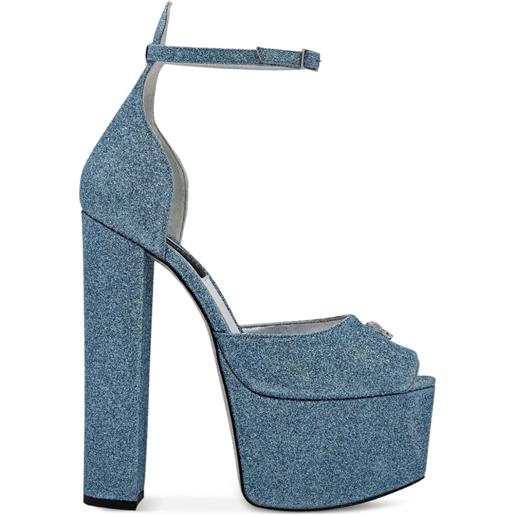 Philipp Plein sandali con suola rialzata 120mm - blu